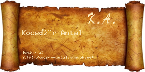 Kocsár Antal névjegykártya