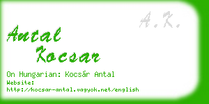 antal kocsar business card