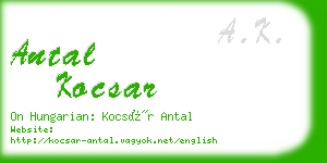 antal kocsar business card